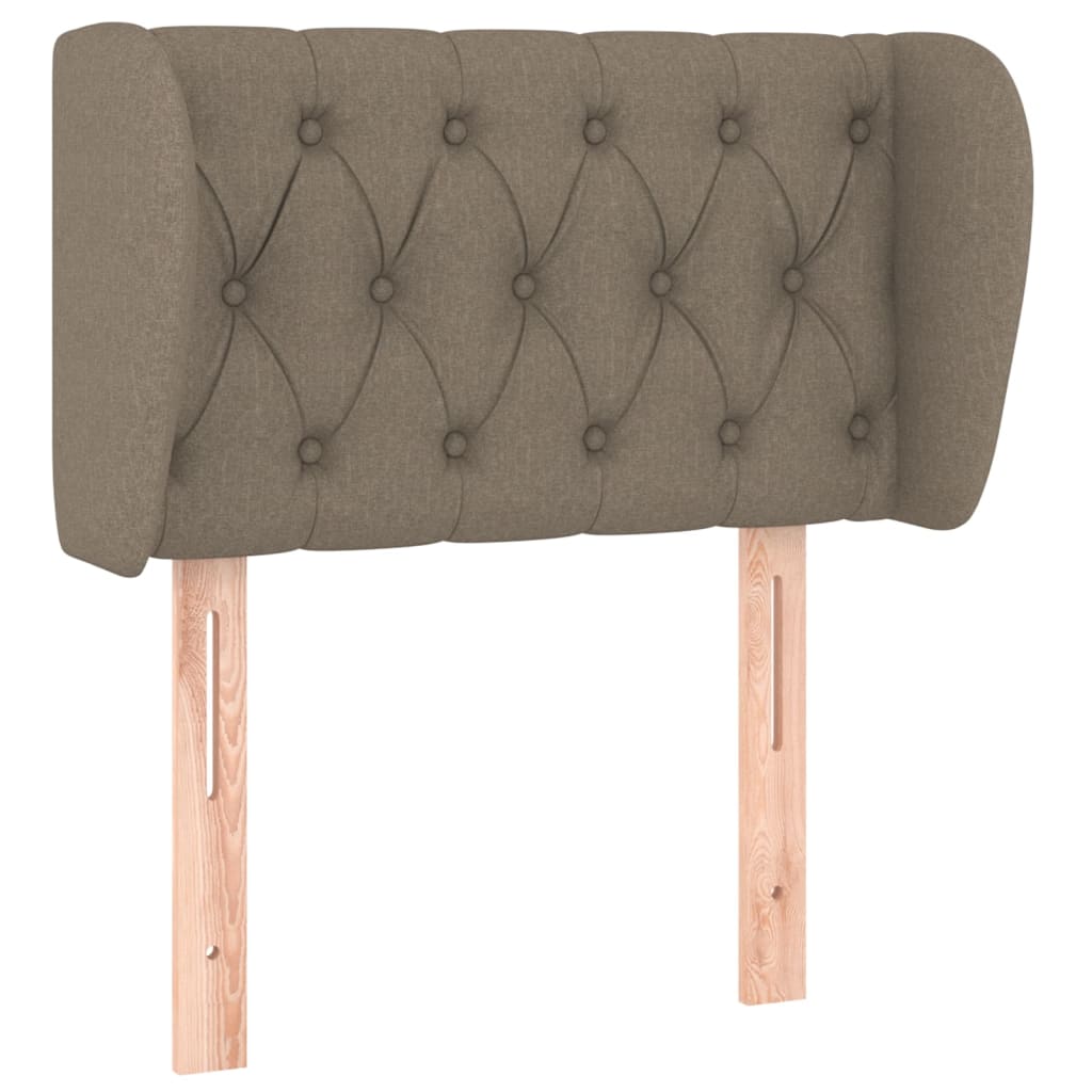 sengegavl med kanter 83x23x78/88 cm stof gråbrun