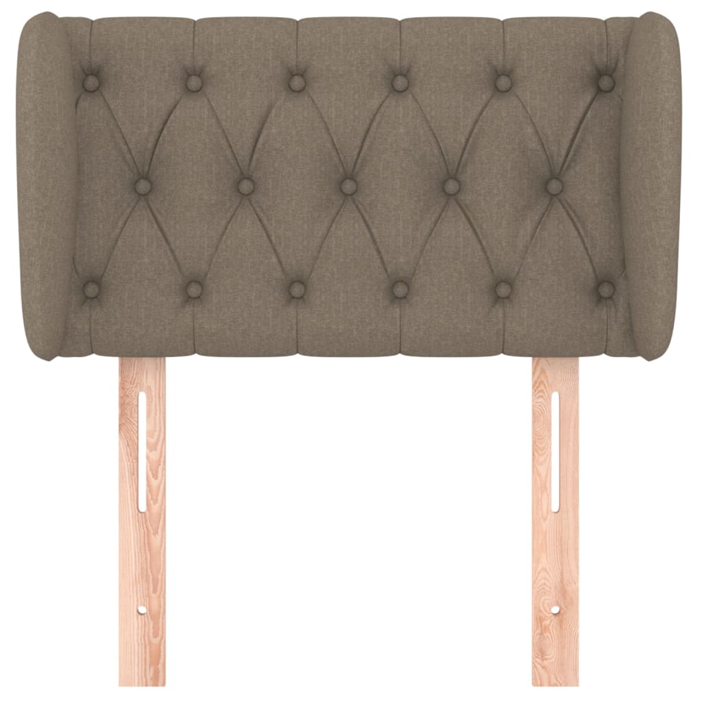 sengegavl med kanter 83x23x78/88 cm stof gråbrun