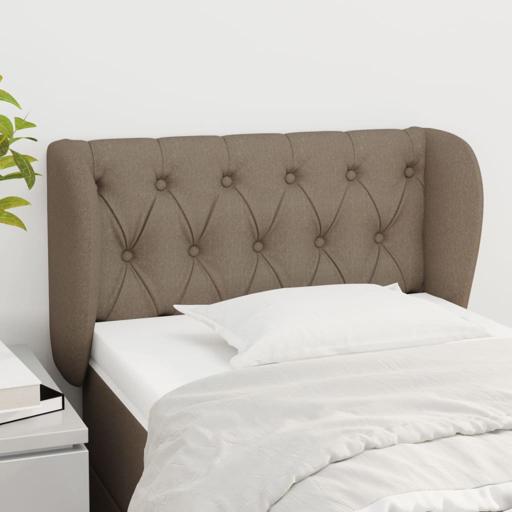 sengegavl med kanter 83x23x78/88 cm stof gråbrun
