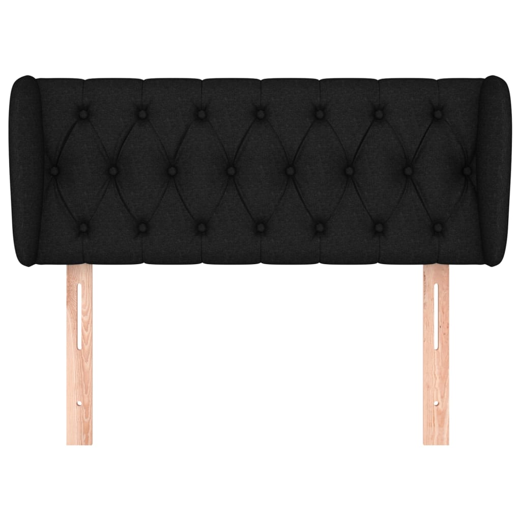 sengegavl med kanter 93x23x78/88 cm stof sort