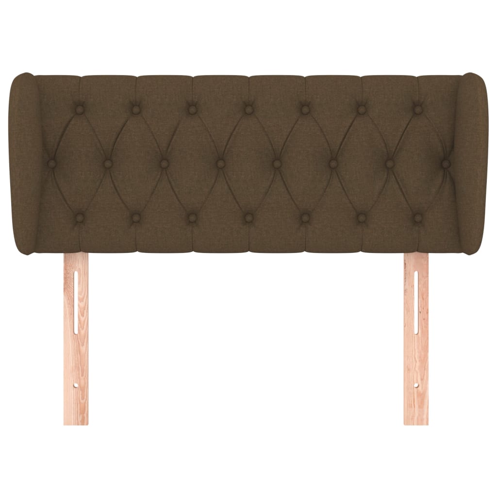sengegavl med kanter 93x23x78/88 cm stof mørkebrun