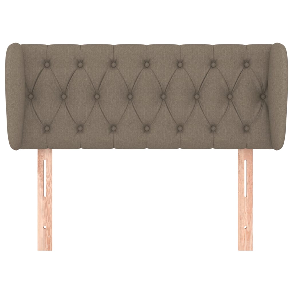 sengegavl med kanter 93x23x78/88 cm stof gråbrun