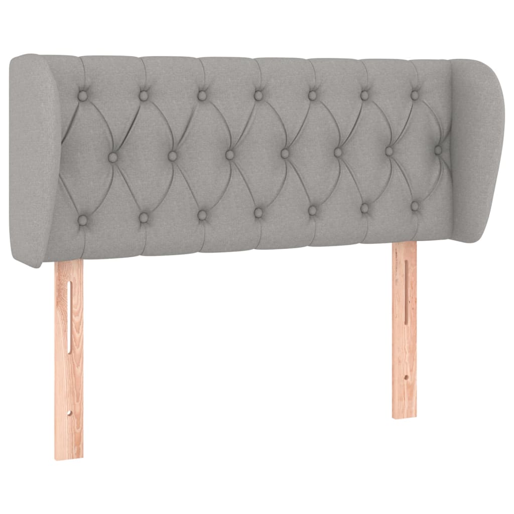 sengegavl med kanter 103x23x78/88cm stof lysegrå