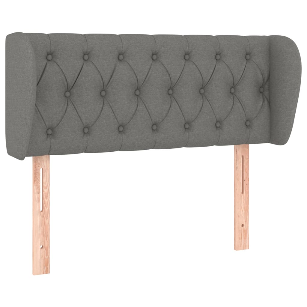 sengegavl med kanter 103x23x78/88 cm stof mørkegrå