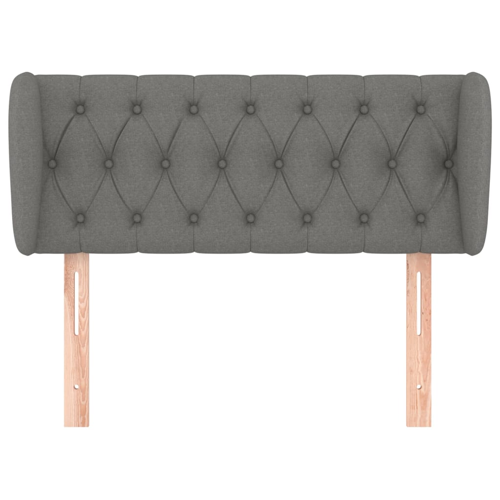 sengegavl med kanter 103x23x78/88 cm stof mørkegrå