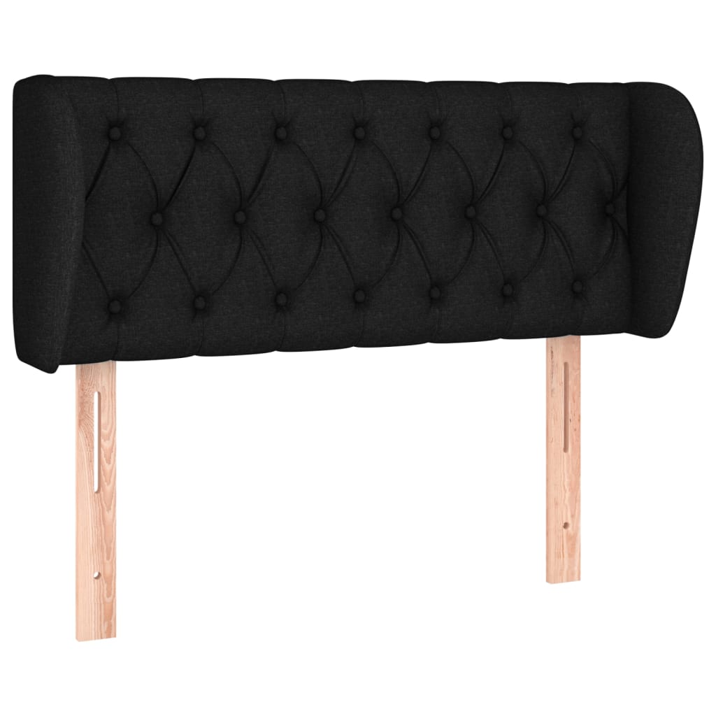 sengegavl med kanter 103x23x78/88 cm stof sort
