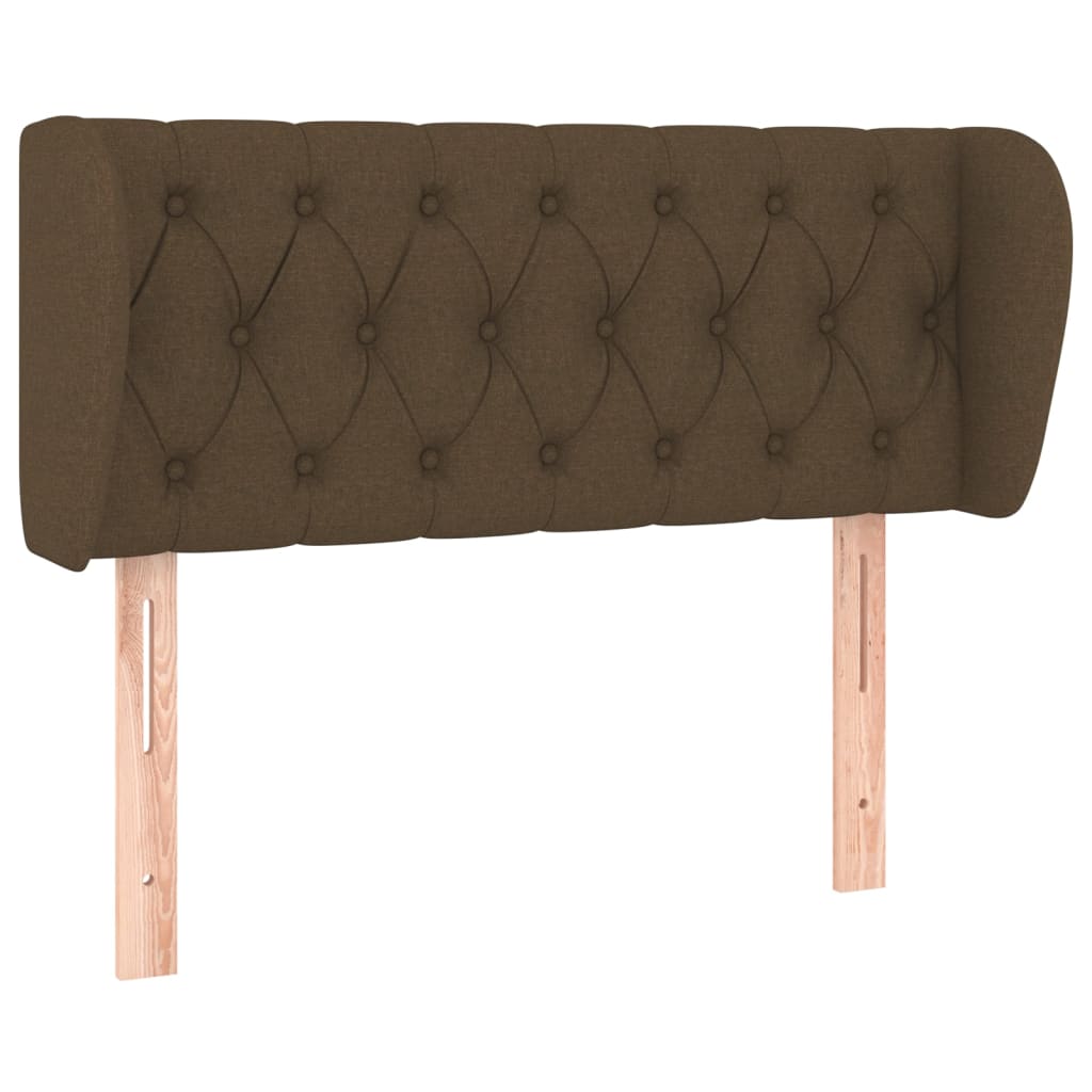 sengegavl med kanter 103x23x78/88 cm stof mørkebrun