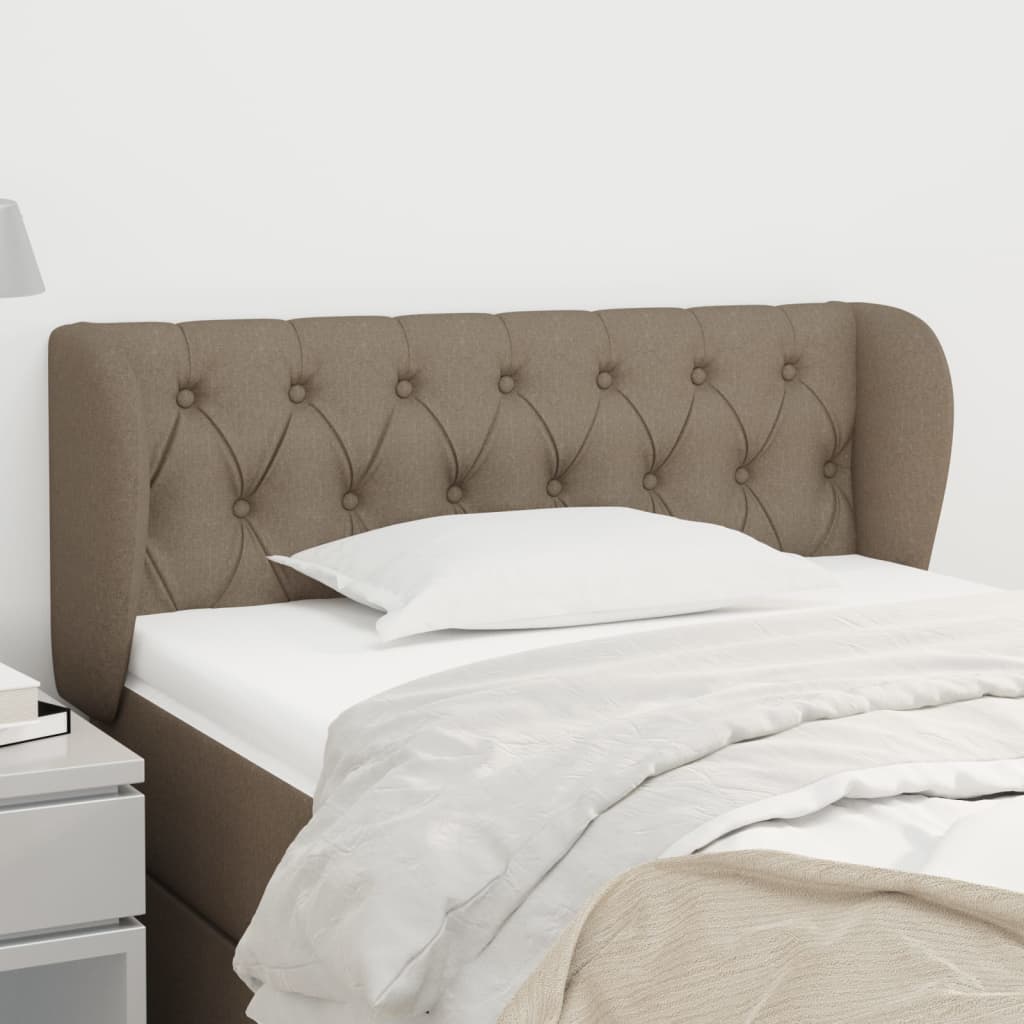 sengegavl med kanter 103x23x78/88 cm stof gråbrun