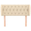 sengegavl med kanter 103x23x78/88 cm stof cremefarvet