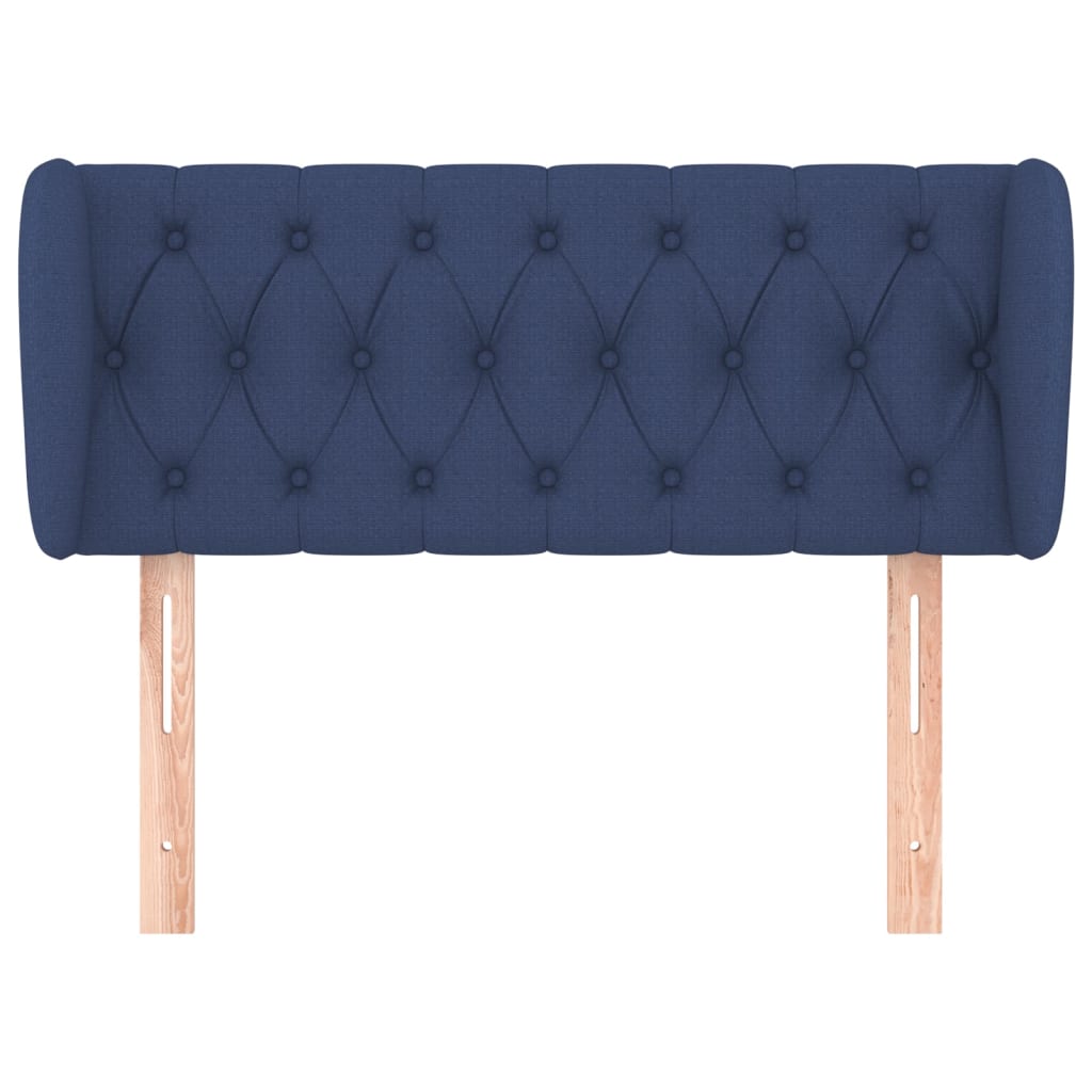 sengegavl med kanter 103x23x78/88 cm stof blå