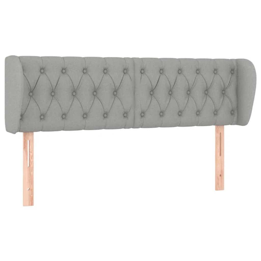 sengegavl med kanter 147x23x78/88cm stof lysegrå