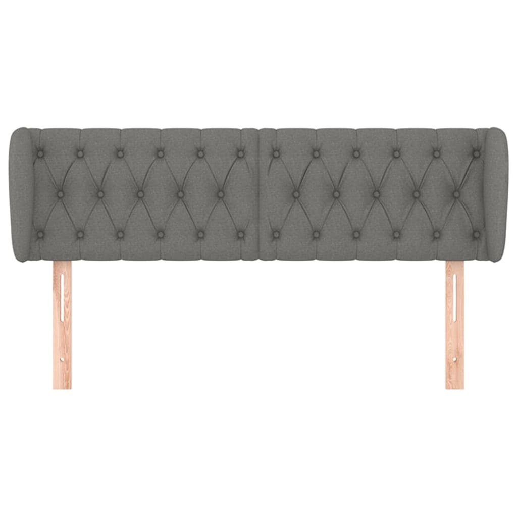 sengegavl med kanter 147x23x78/88 cm stof mørkegrå