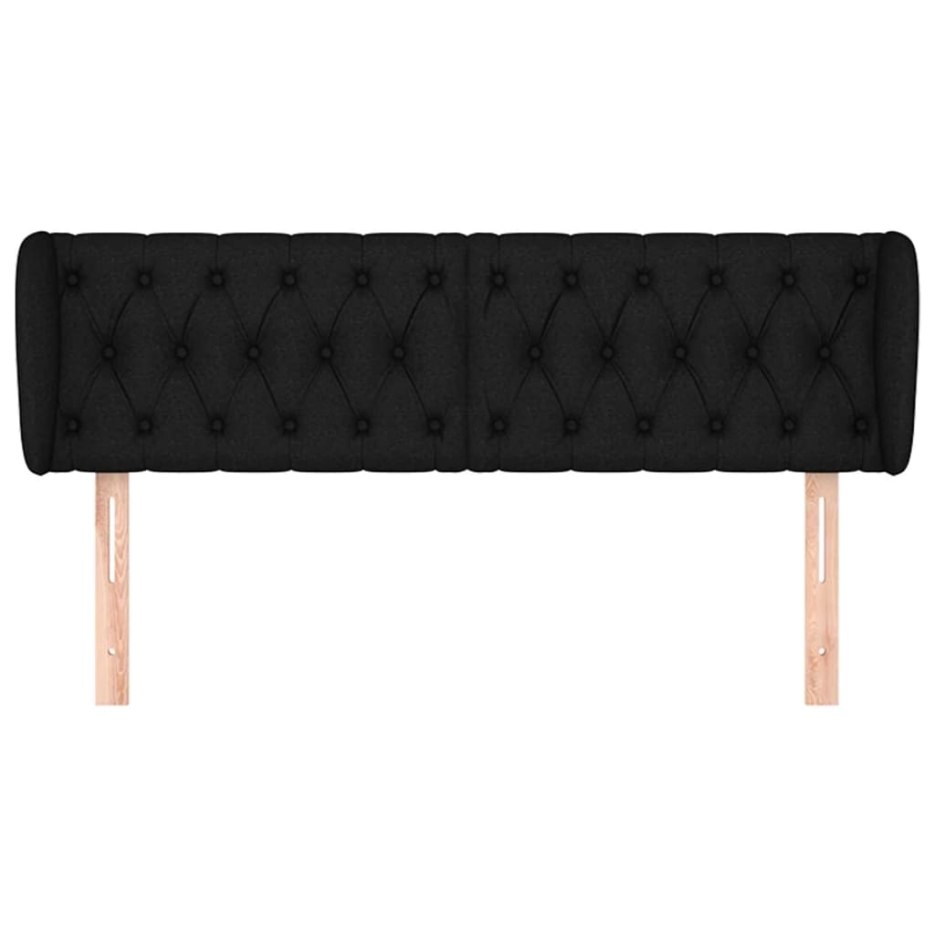 sengegavl med kanter 147x23x78/88 cm stof sort