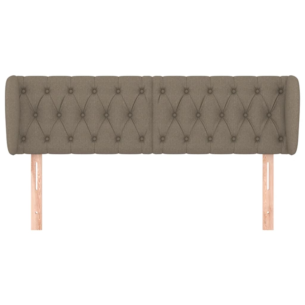 sengegavl med kanter 147x23x78/88 cm stof gråbrun
