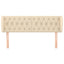 sengegavl med kanter 147x23x78/88 cm stof cremefarvet