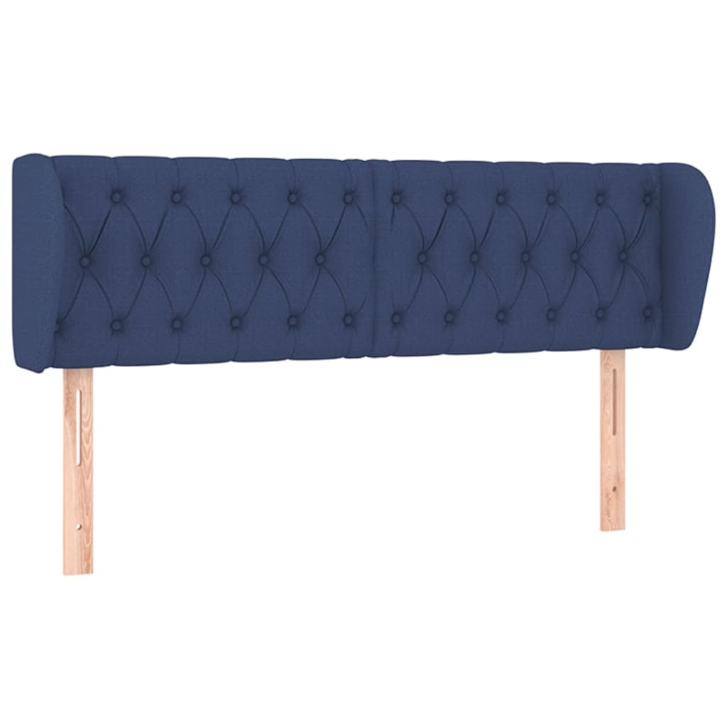 sengegavl med kanter 147x23x78/88 cm stof blå