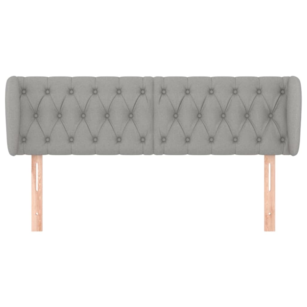 sengegavl med kanter 147x23x78/88cm stof lysegrå