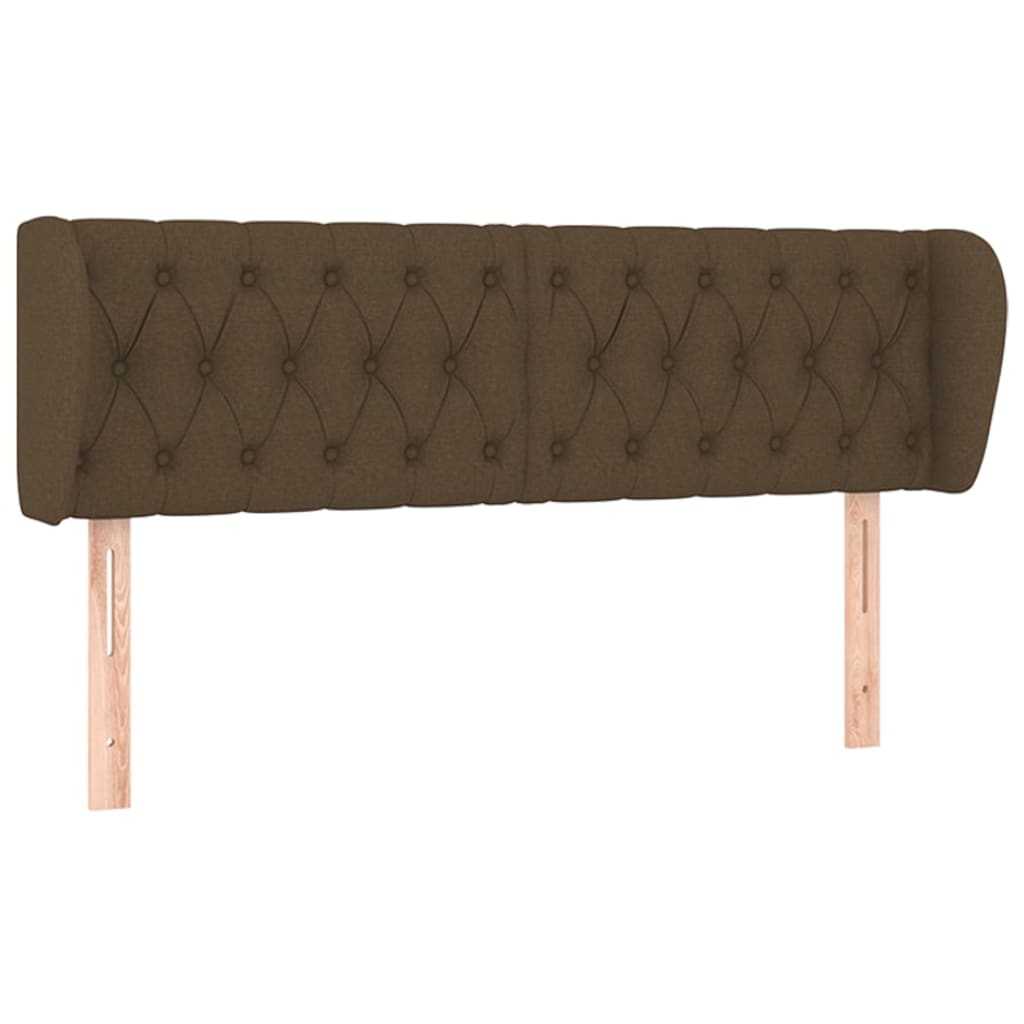 sengegavl med kanter 163x23x78/88 cm stof mørkebrun
