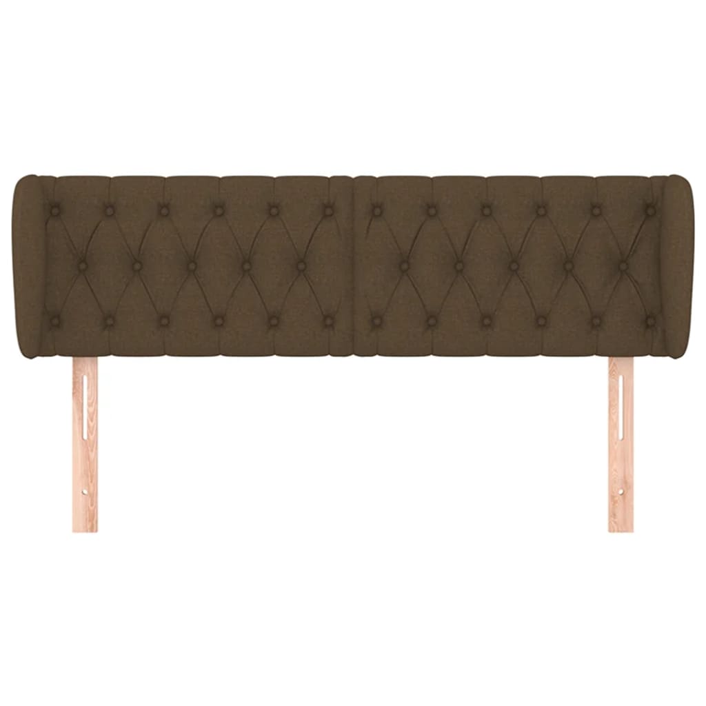 sengegavl med kanter 163x23x78/88 cm stof mørkebrun