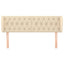 sengegavl med kanter 163x23x78/88 cm stof cremefarvet