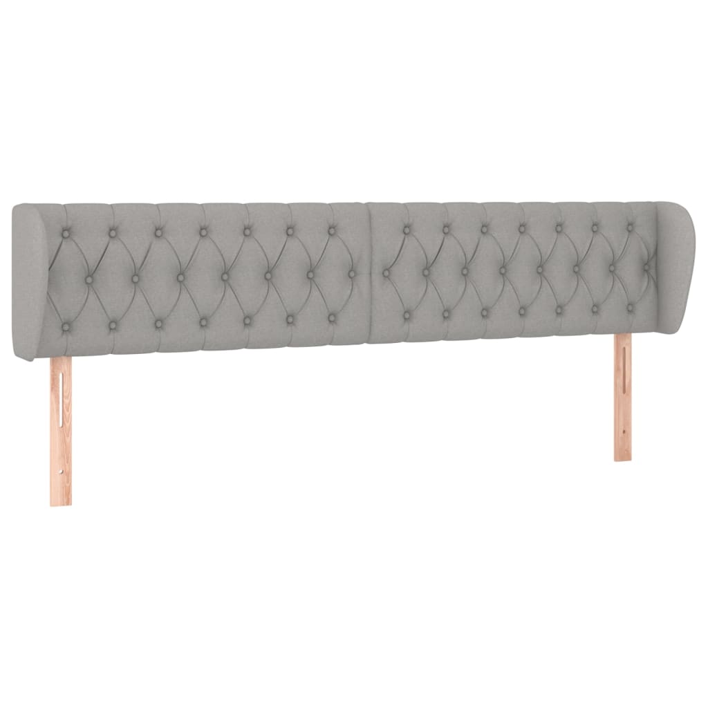 sengegavl med kanter 183x23x78/88cm stof lysegrå