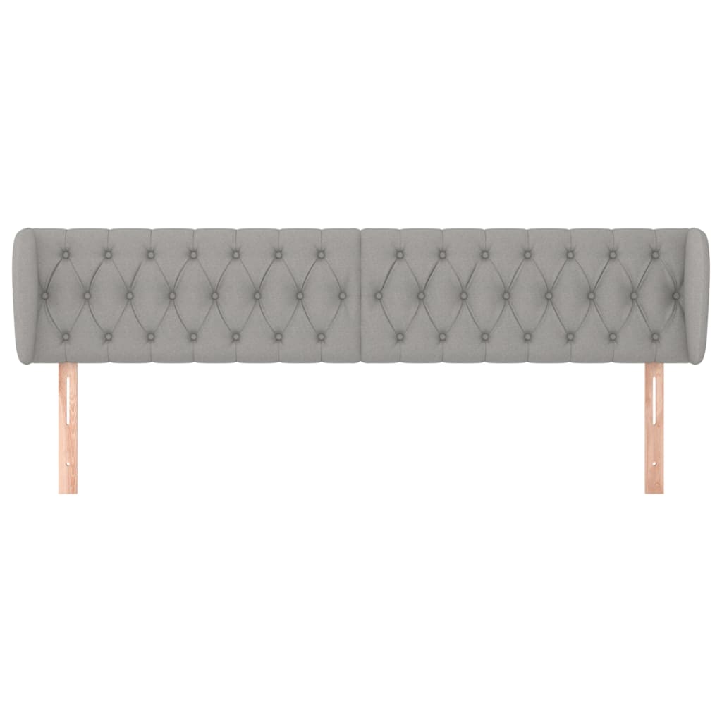 sengegavl med kanter 183x23x78/88cm stof lysegrå