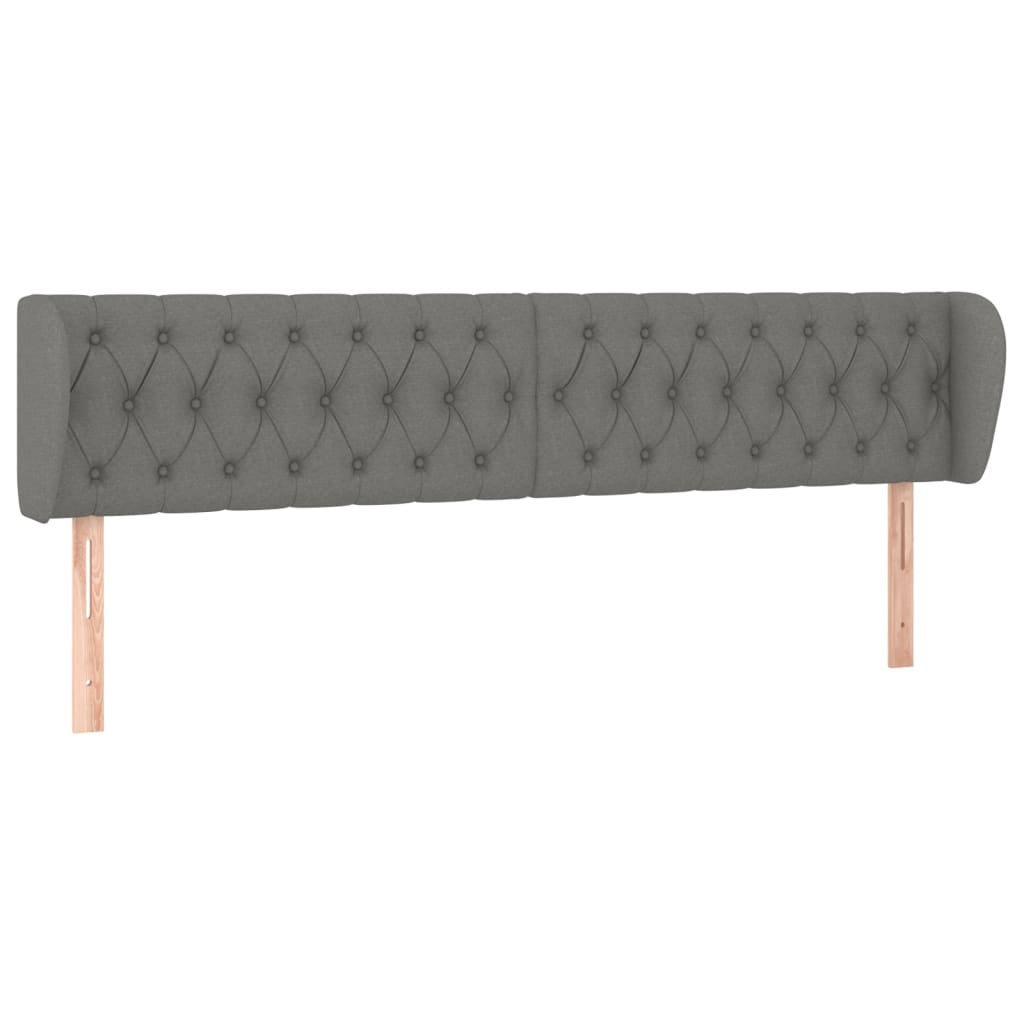 sengegavl med kanter 183x23x78/88 cm stof mørkegrå