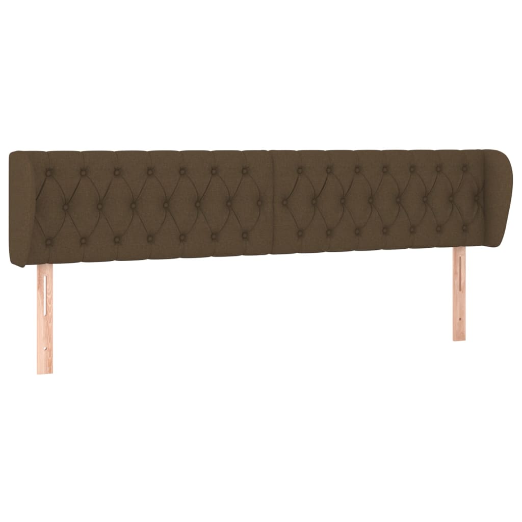 sengegavl med kanter 183x23x78/88 cm stof mørkebrun