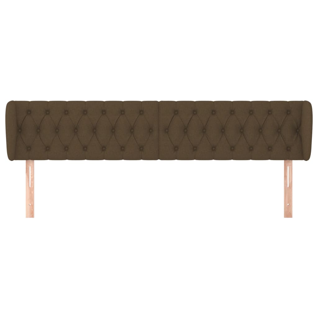 sengegavl med kanter 183x23x78/88 cm stof mørkebrun