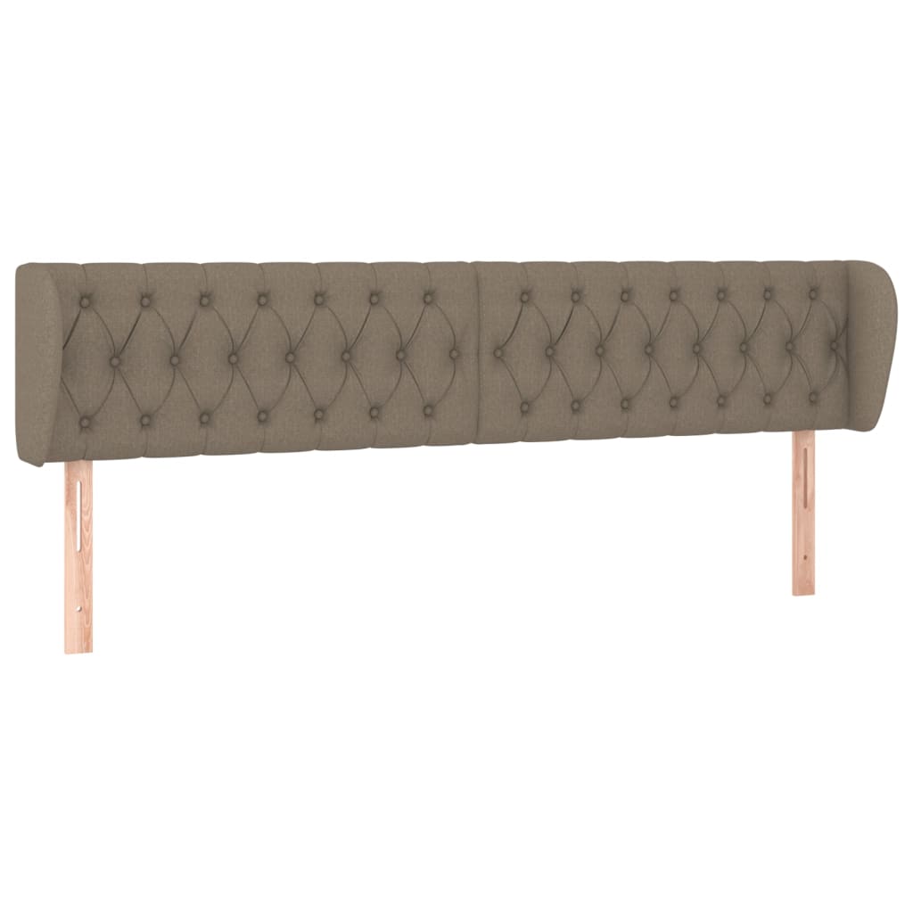 sengegavl med kanter 183x23x78/88 cm stof gråbrun