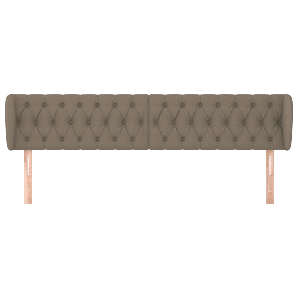 sengegavl med kanter 183x23x78/88 cm stof gråbrun