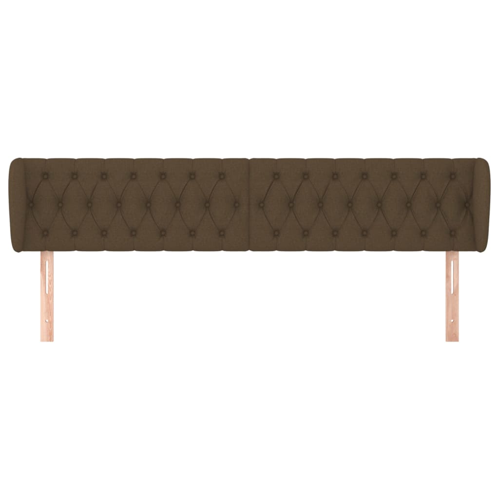 sengegavl med kanter 203x23x78/88 cm stof mørkebrun