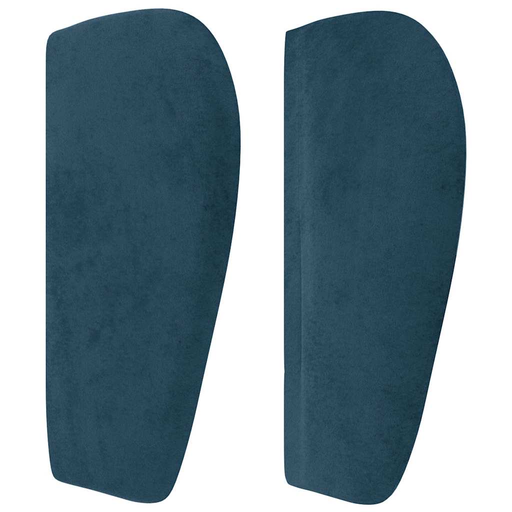 sengegavl med kanter 163x23x78/88 cm fløjl mørkeblå