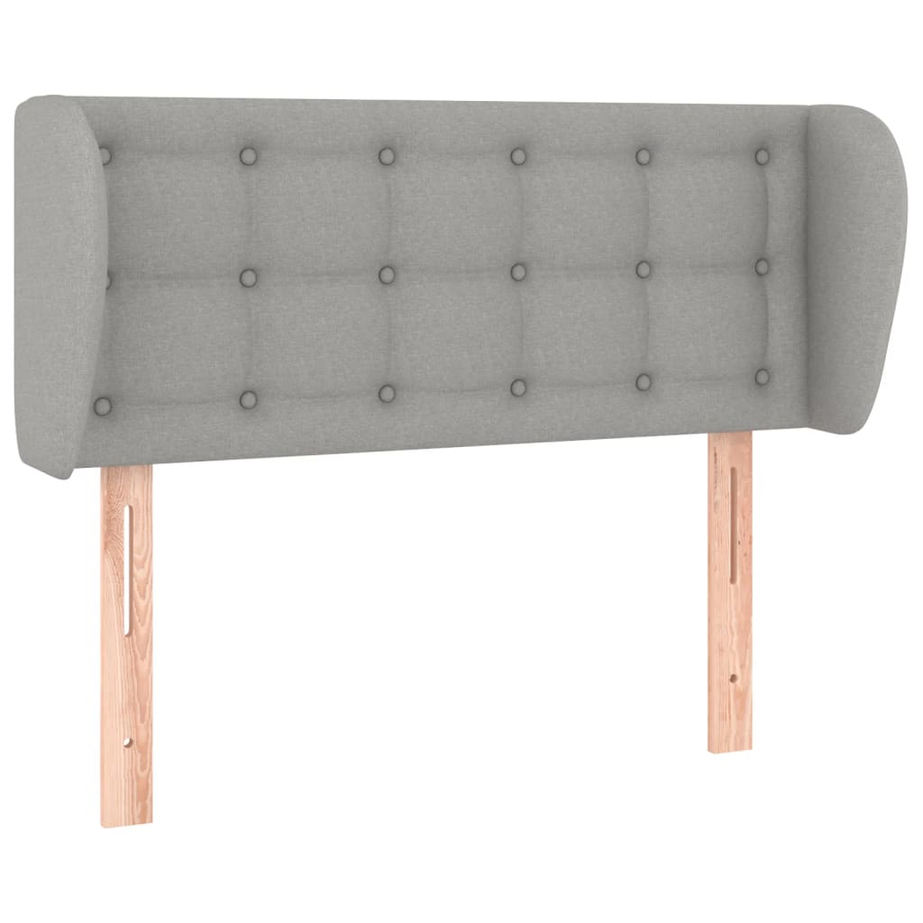 sengegavl med kanter 83x23x78/88 cm stof lysegrå