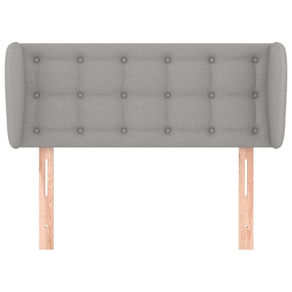 sengegavl med kanter 83x23x78/88 cm stof lysegrå