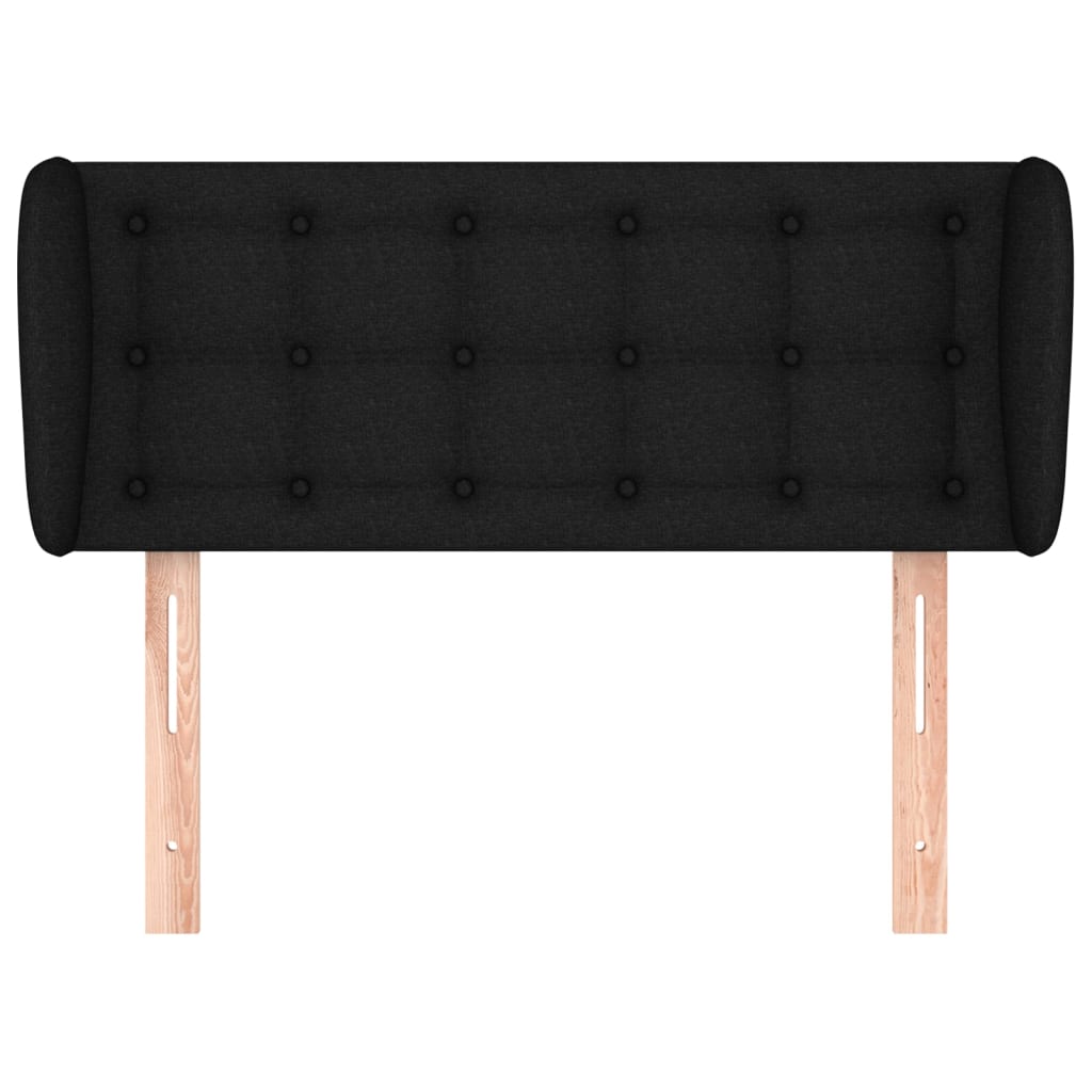 sengegavl med kanter 83x23x78/88 cm stof sort