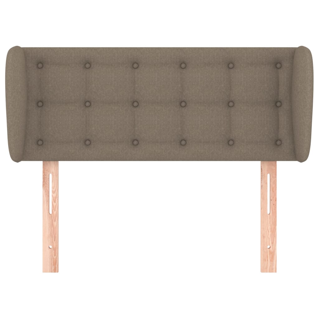 sengegavl med kanter 83x23x78/88 cm stof gråbrun