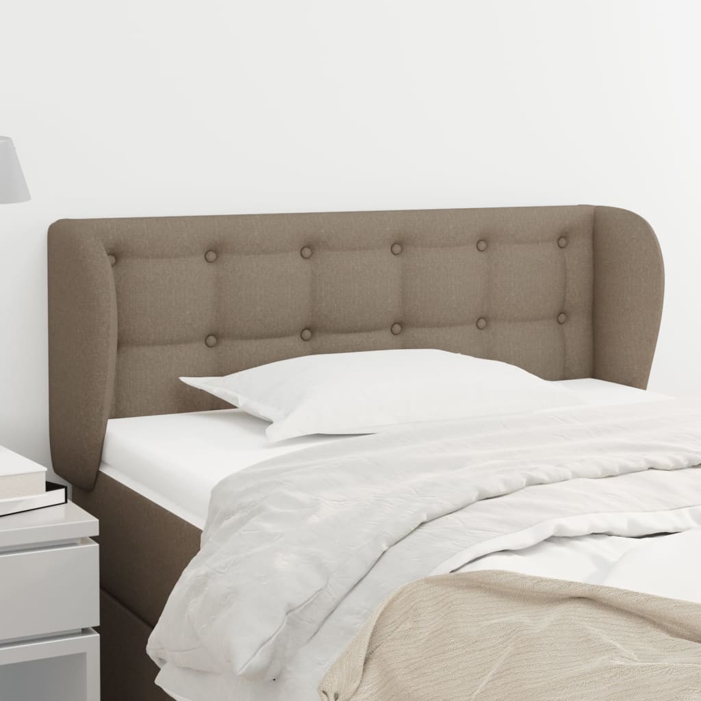 sengegavl med kanter 83x23x78/88 cm stof gråbrun