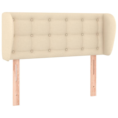 sengegavl med kanter 83x23x78/88 cm stof cremefarvet