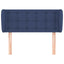 sengegavl med kanter 83x23x78/88 cm stof blå