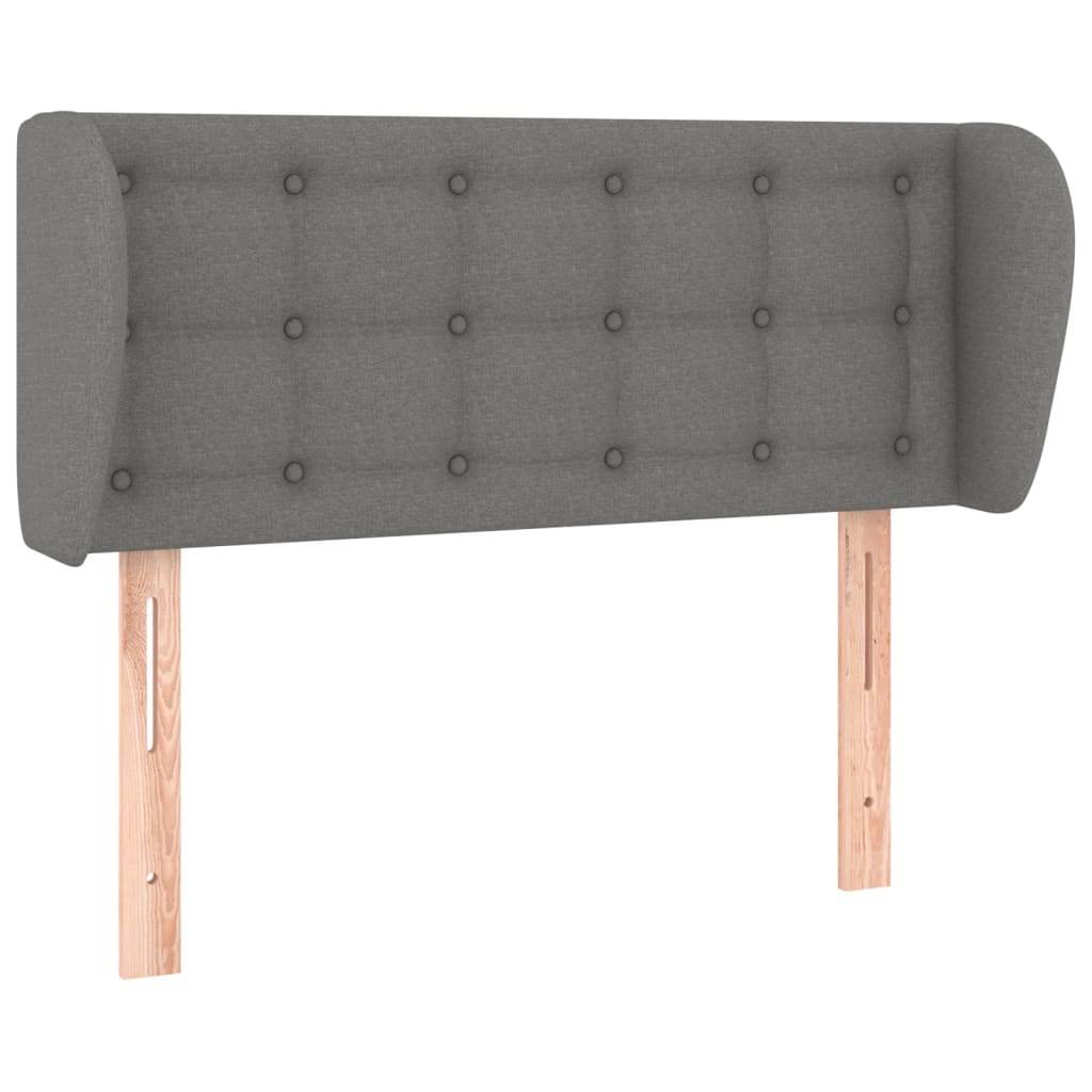 sengegavl med kanter 93x23x78/88 cm stof mørkegrå