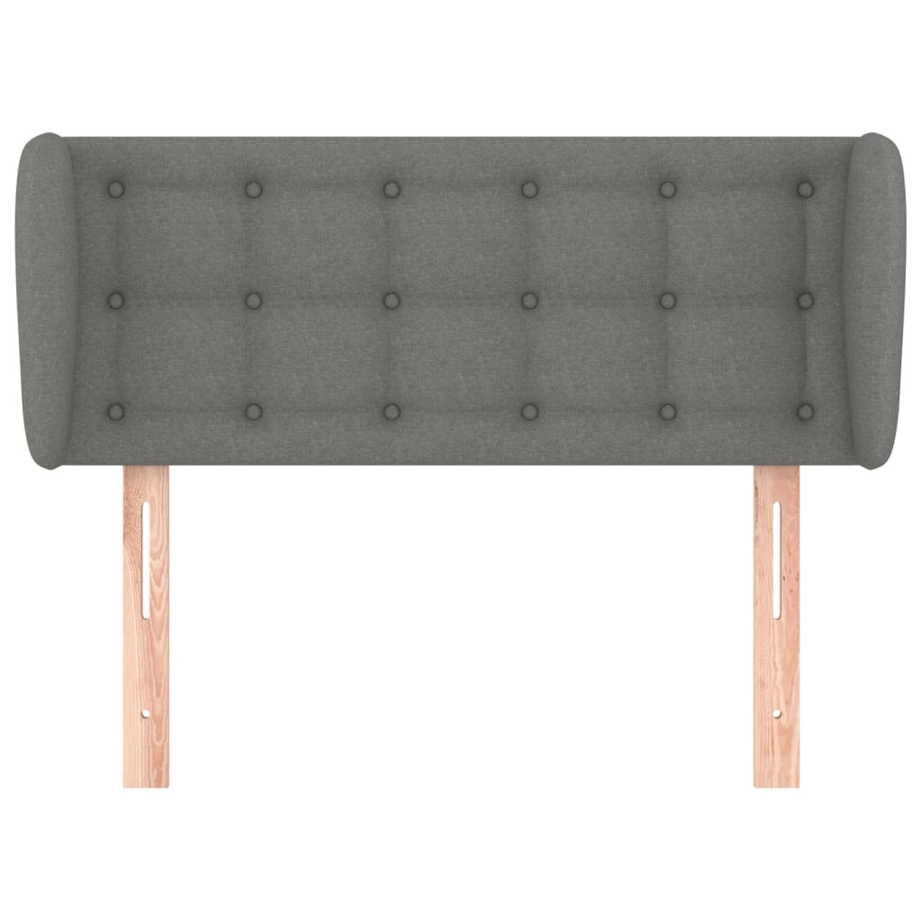sengegavl med kanter 93x23x78/88 cm stof mørkegrå