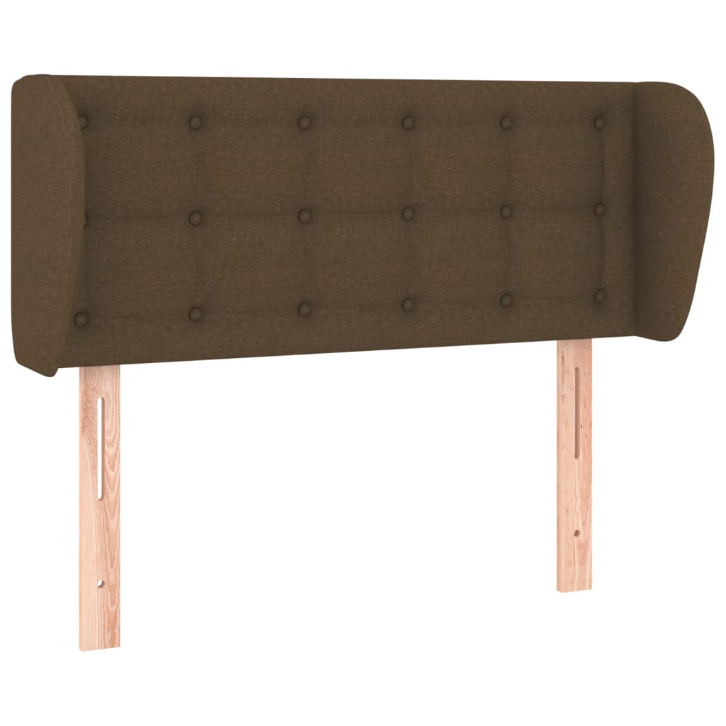 sengegavl med kanter 93x23x78/88 cm stof mørkebrun