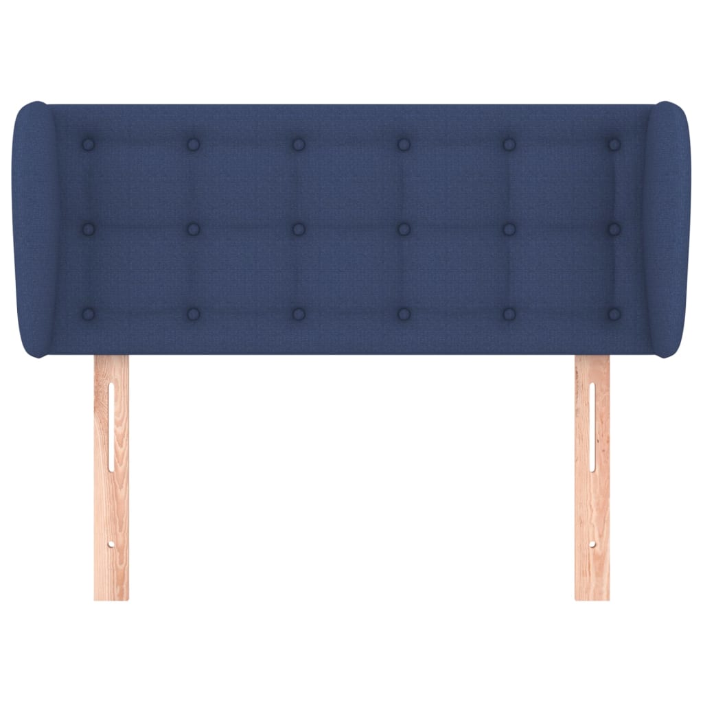 sengegavl med kanter 93x23x78/88 cm stof blå