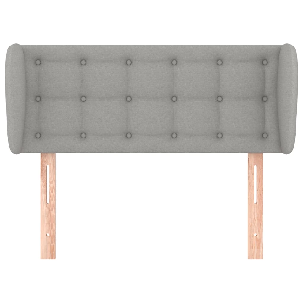 sengegavl med kanter 103x23x78/88cm stof lysegrå