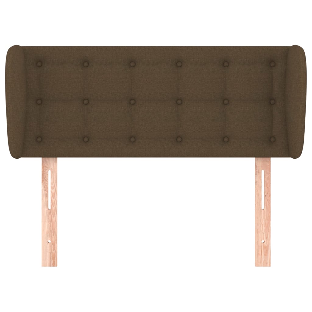 sengegavl med kanter 103x23x78/88 cm stof mørkebrun