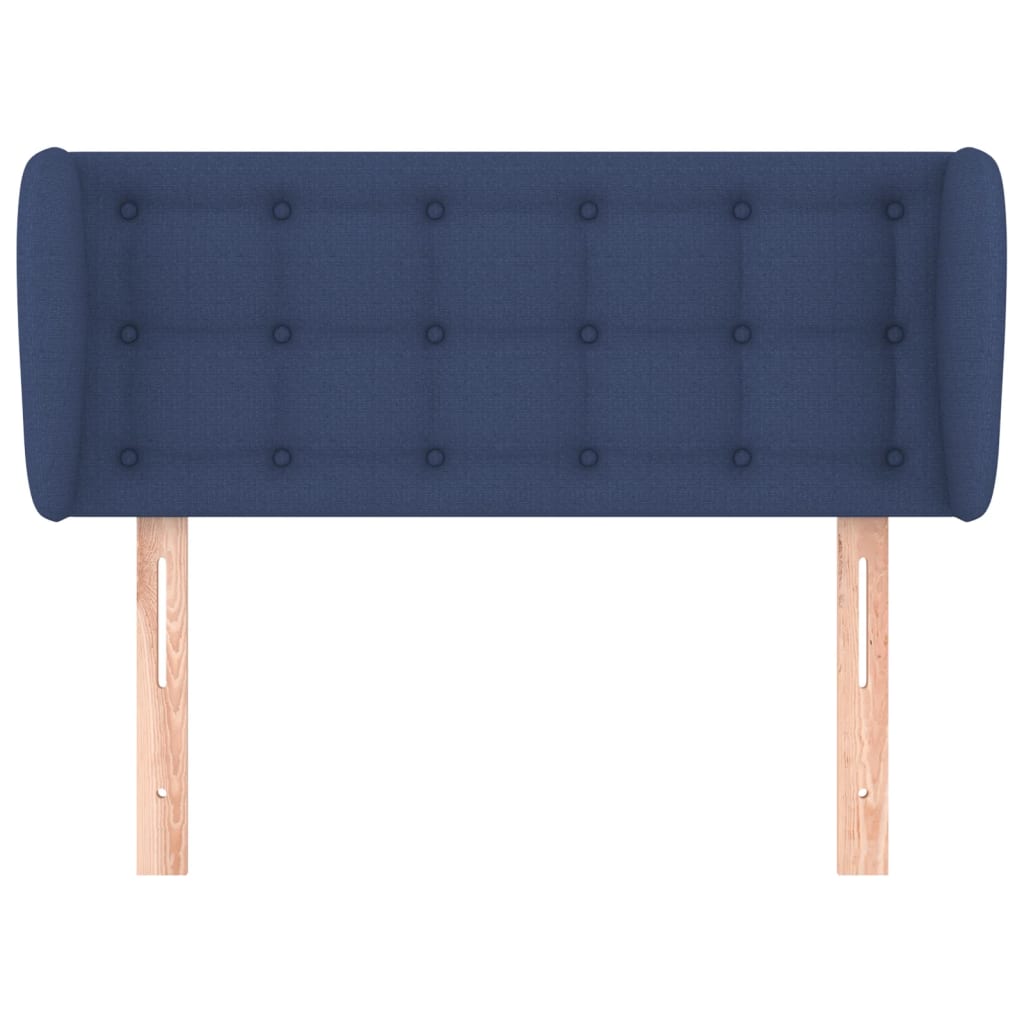 sengegavl med kanter 103x23x78/88 cm stof blå