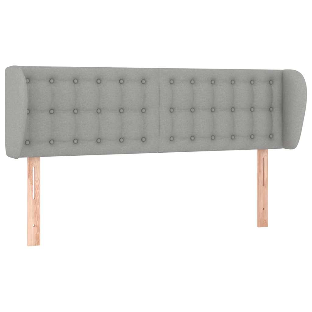 sengegavl med kanter 147x23x78/88cm stof lysegrå