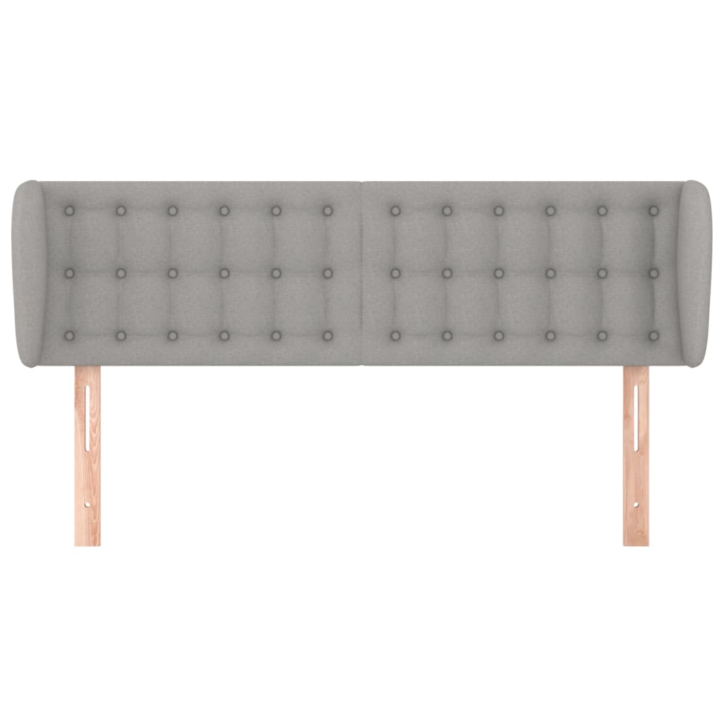 sengegavl med kanter 147x23x78/88cm stof lysegrå
