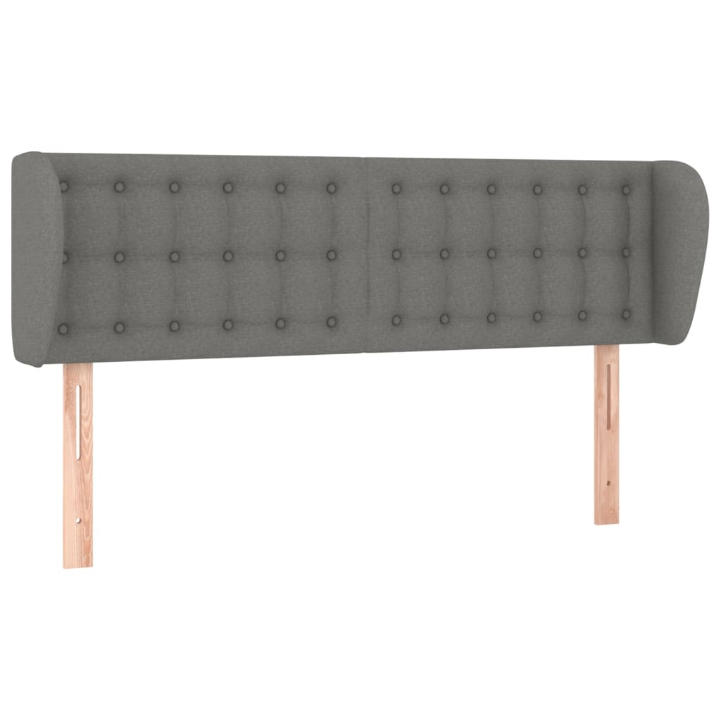 sengegavl med kanter 147x23x78/88 cm stof mørkegrå